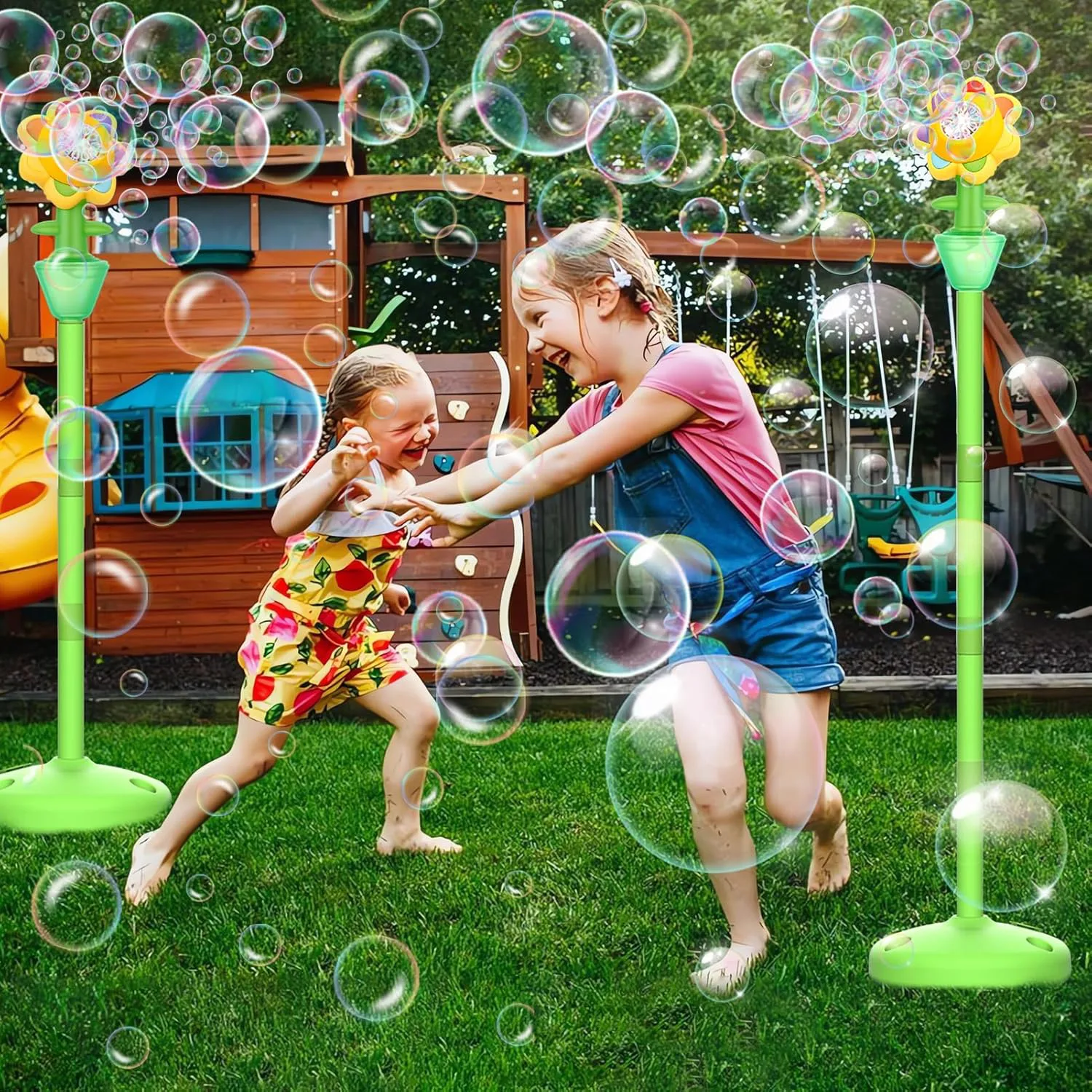 Seven-Color Flower Bubble Machine (Standing)