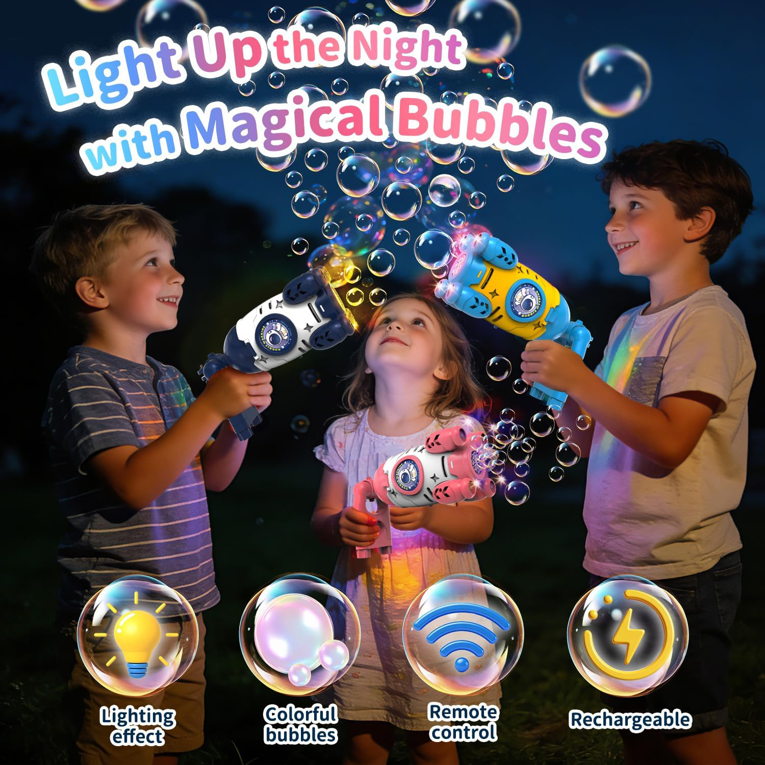 Rocket Thruster Automatic Bubble Machine with 2x50ml Bubble Water 5